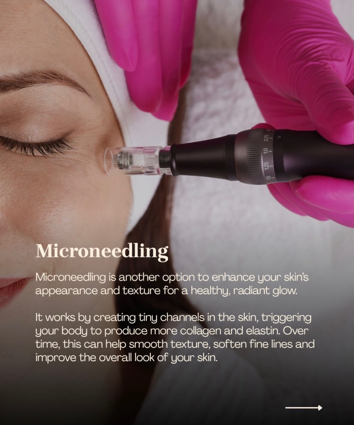 Relaxed patient during a customized facial